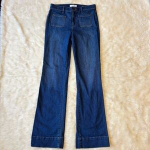 LOFT Dark Blue Wide Leg Denim Trousers